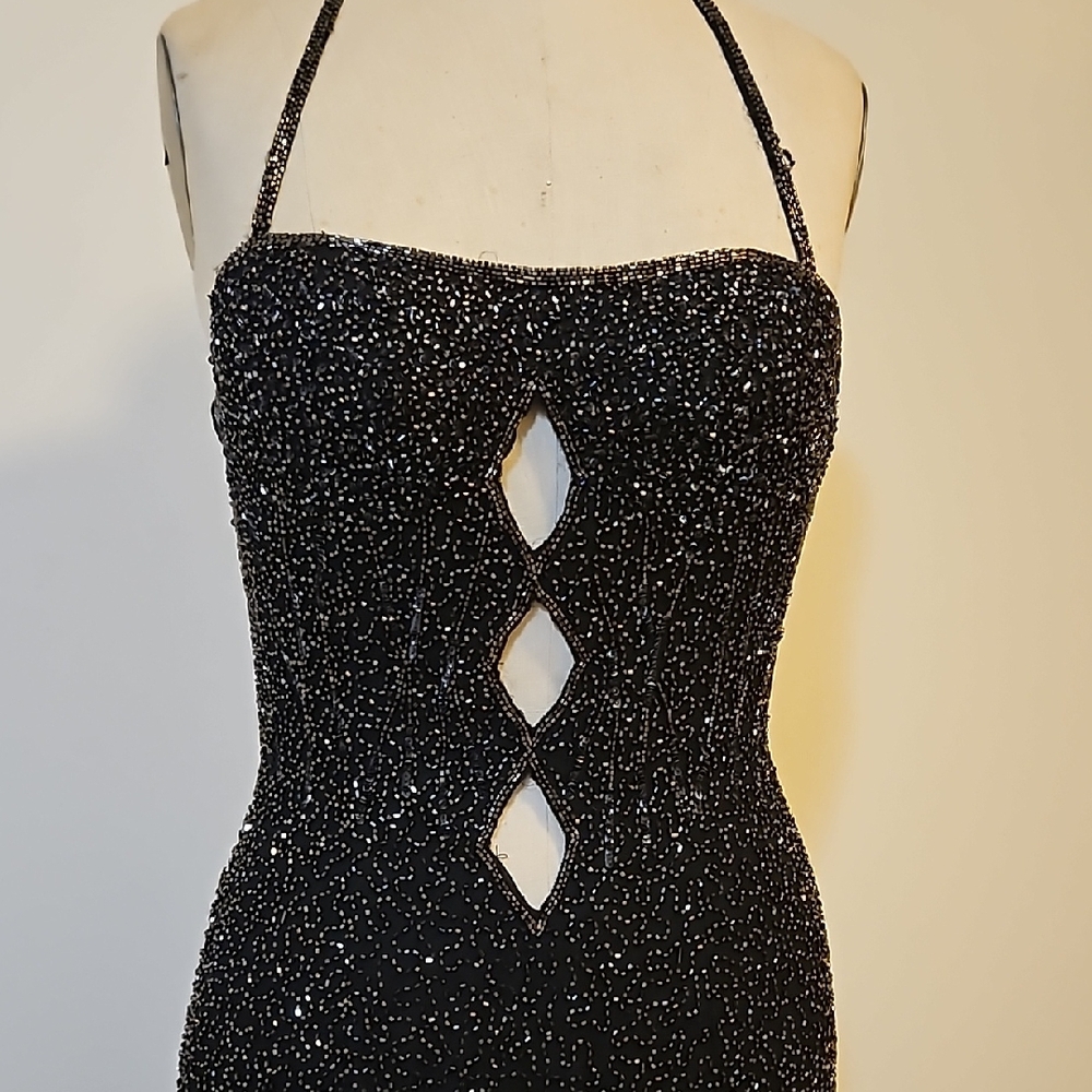 Elegant Black Halter Dress